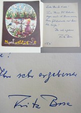 Musicologist Fritz Bose (1906-1975): greeting card 1961 to E. KROLL