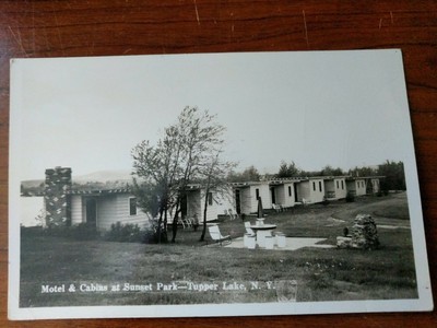 RPPC - Outside Patio Motel And Cabins Sunset Park Tupper ...
