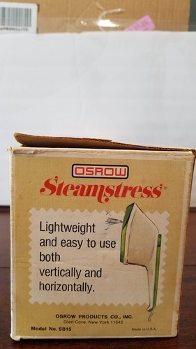 Osrow Steamstress Vintage SB15 Fabric Steam Iron Original Packaging - Picture 9 of 11