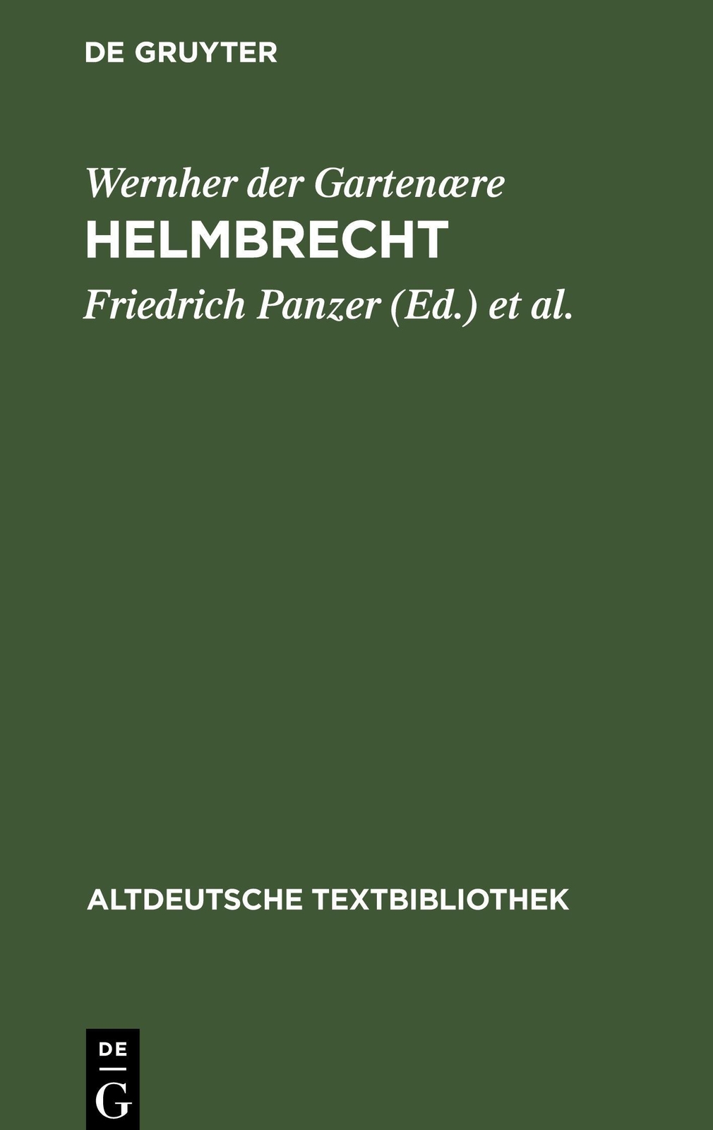 Thumbnail - Wernher Der Gartenære | Helmbrecht | Buch | Deutsch (1993) | Issn |