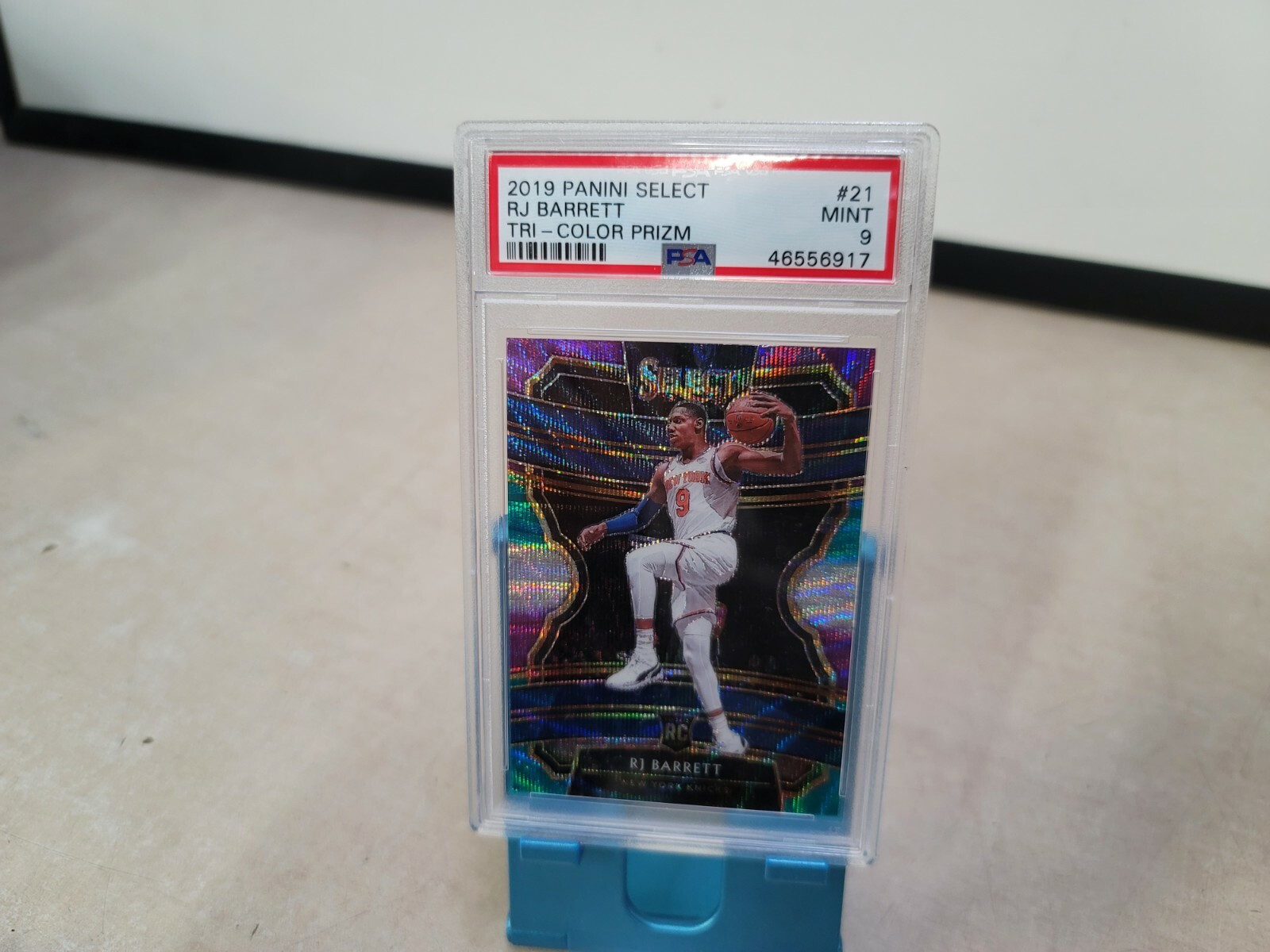 2019 Panini Select Tri-Color Prizm RJ Barrett Rookie #21 PSA 9 Knicks T4568
