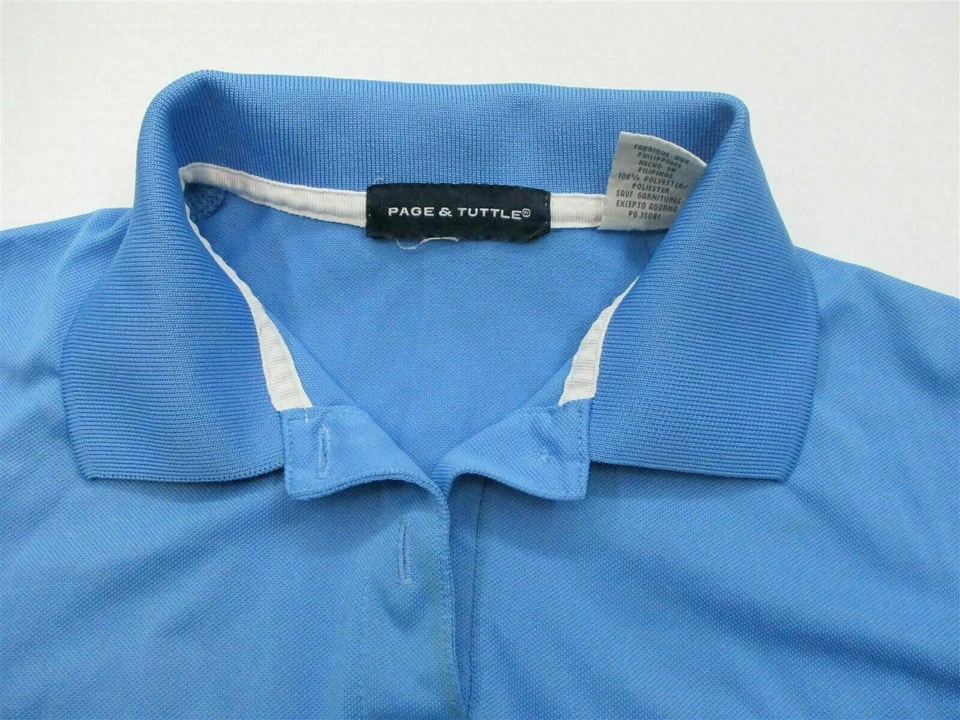 Camiseta polo de golf PAGE & TUTTLE para mujer talla S con logotipo de caramelo azul Foto 4 de 4