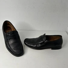 Allen Edmonds MODENA Black Leather Dress Men's 7 D Shoe Loafer Italy EUC