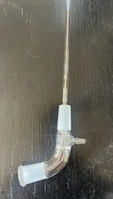 NOS Chemglass Angle Vacuum Suction Tube Receiver Adapter with 24/40 Joints