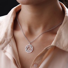 Virgo Zodiac Star Sign Pendant Necklace in 925 Solid Sterling Silver 7.5 Grams