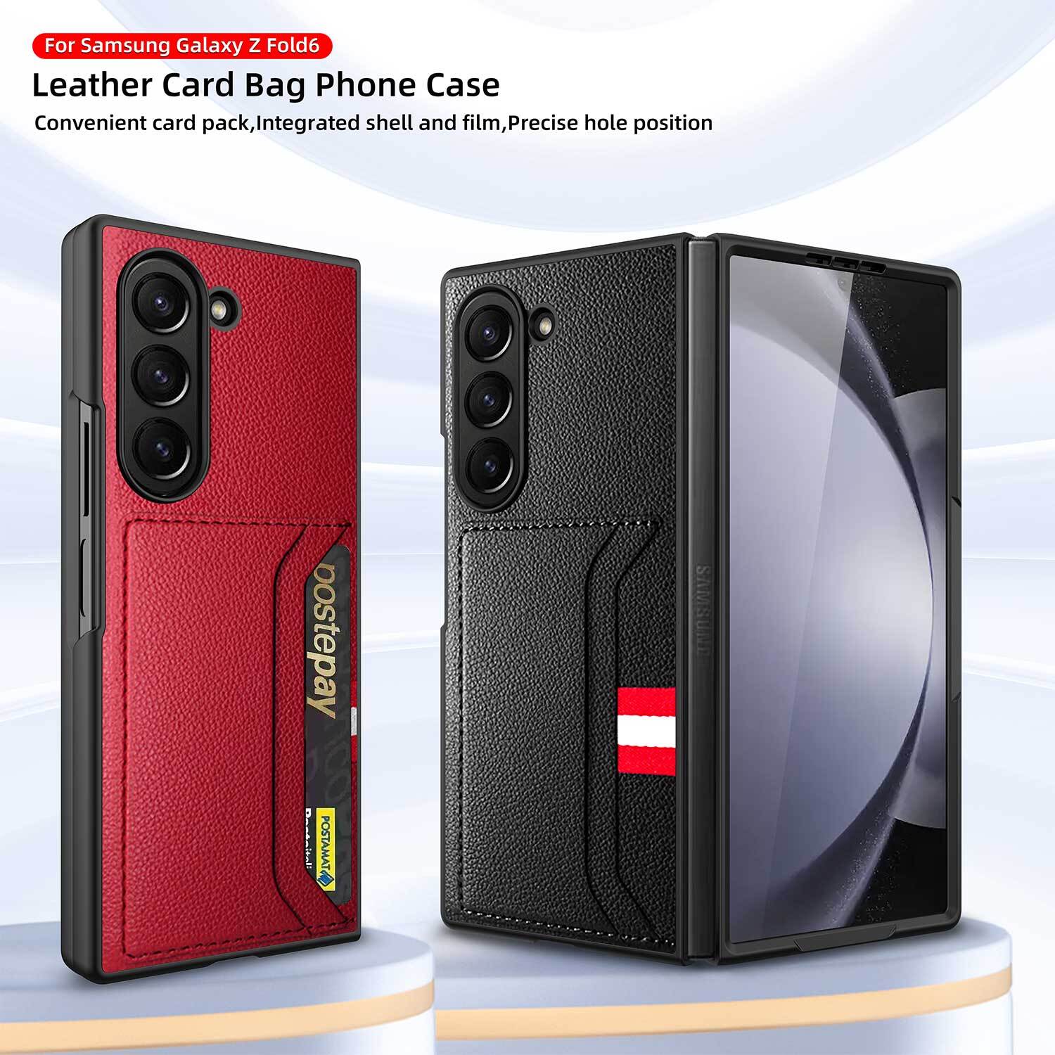 For Samsung Galaxy Z Fold 6 Military-Grade Hard PC Case with Credit Card Slot