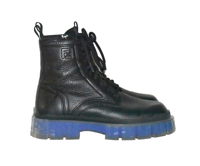 B80 Auth FENDI Mens 7U1485 AHH0 F08M4 Blk Calf Leather Combat Boots Size 6 $1400 B80 Auth FENDI Mens 7U1485 AHH0 F08M4 Blk Calf Leather  main image 4
