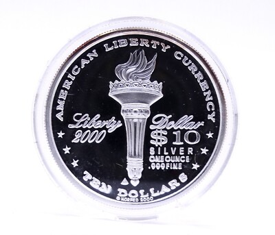 2000 1 OZ Silver NORFED $10 American USA Liberty Currency Rare