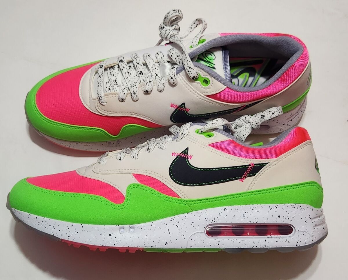 Nike Air Max 1 'Watermelon US Open' White Golf Shoes, Size Nike Air Max 1 'Watermelon US Open' White Golf Shoes, Size