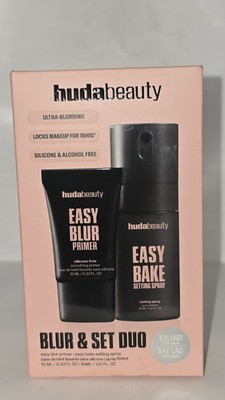 Huda Beauty Blur & Set Duo Easy Blur Primer & Easy Bake Setting Spray New