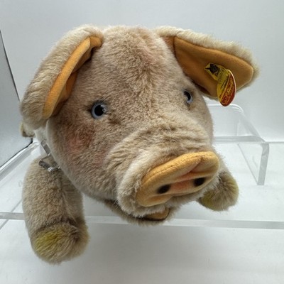 20  VTG Orig. Steiff 0360/45 Blue Eyed Pig Hog Button & 2 Tags in Ear W. Germany