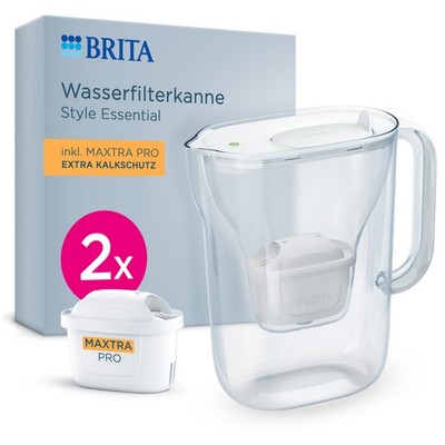 BRITA Wasserfilter Kanne Style Essential weiß inkl. 2x BRITA MAXTRA PRO