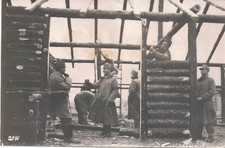 O453,Foto,Soldaten,Bau Holzhütte,Poginki/Pohinki,Rajon Kowel,Ukraine,92.ID,1.WK