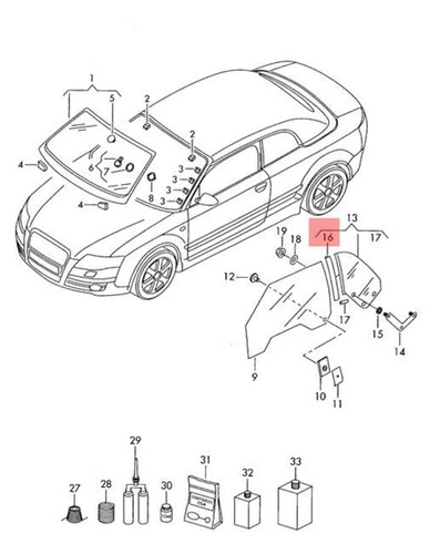 Genuine Profile Rubber Left AUDI A4 S4 Cabrio Quattro Rs4 8H0845405A
