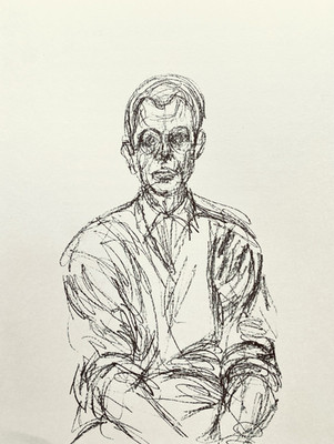 Giacometti Lithograph Derrière Le Miroir No. 127 Original Portait Drawing 1961