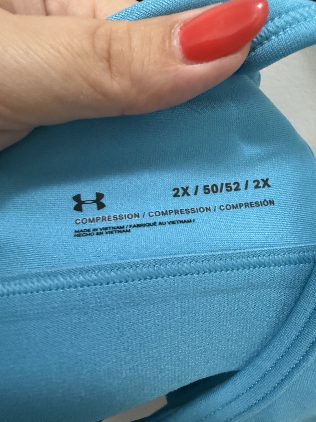 Under Armour Women's UA Crossback Compression Mid Sports Bra – 2X – Blue thumbnail 4