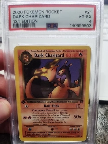 2000 Pokemon Team Rocket Dark Charizard #21 1st Edition - PSA 4 VG EX