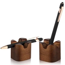 Sherr 2 Pcs Wood Fountain Pen Holder Wooden Pencil Holder Minimalist Pen Rest...