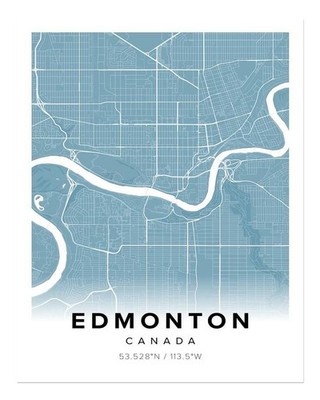 Edmonton Karte Wandbild Poster - Modernes Stadtbild Dekor Premium Qualität
