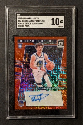 Brandon Podziemski 2023-24 Donruss Optic Choice RC Rookie Optics Auto SGC 10