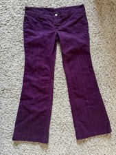 Vintage 70s Lee Purple Low-Rise Bell Bottom Men  s Corduroy Talon 42 Zipper 32x29