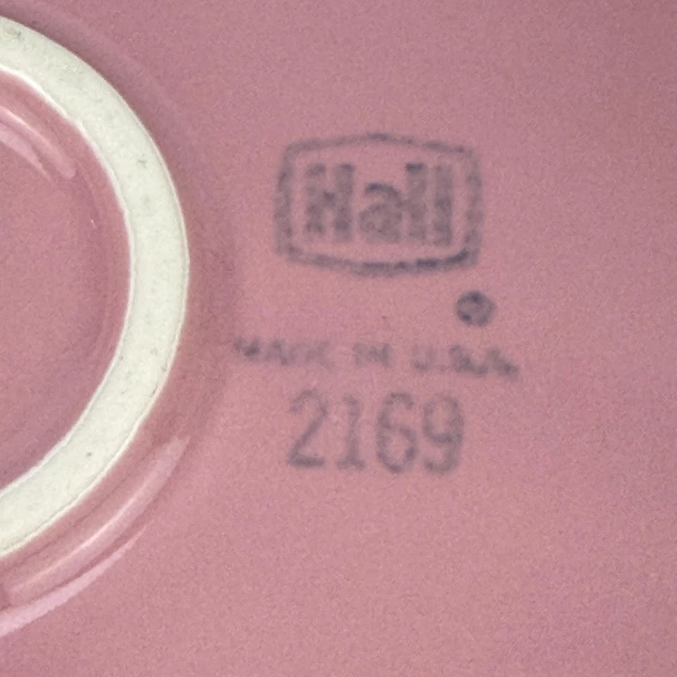 Plato de servir ovalado dividido vintage Hall China rosa 2169 hecho en EE. UU. grande Foto 3 de 4