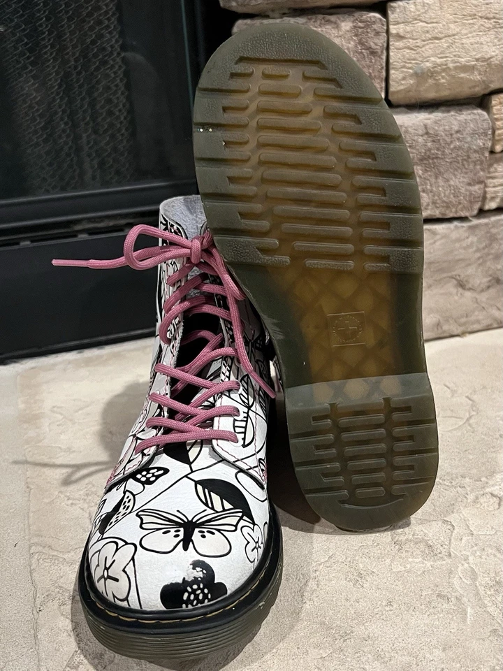 Botas femininas Dr. Martens meninas 1460 mudança de cor prado tamanho 5 juvenil tamanho 4 - Imagem 3 de 4