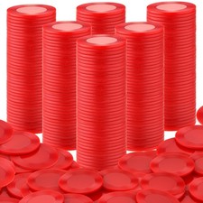 600 Pieces Plastic Poker Chips Bingo Chip Bulk Learning Counters Disks Poker ...