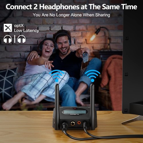B06TX+ Émetteur Bluetooth 5.2 Longue Portée pour TV/PC/Projecteur vers 2 Sans Fil... - Photo 2/7