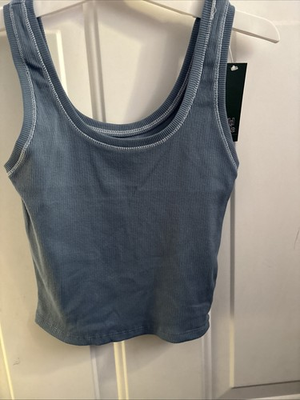 #ad 2 Pack Wild Fable Womens Blue Cropped Ribbed Crop Tank Top Size Small NWT $9.99