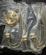 Gold Coloured 3 Light Ceiling Light with Smoked Glass Shades