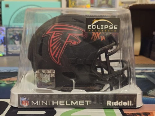 AJ Terrell Signed Mini Helmet Falcons Eclipse Alternate With Red Ink, Very Nice