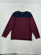 Brooks Brothers Mens Crew Neck Navy Striped Sweater Pullover L 100  Cotton