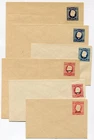 Portugal (Azores) 1882 25r & 50r postal stationery envelopes U.7A-C, 8A-C unused