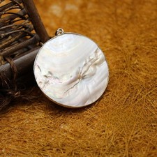 1-5PCS Natural Shell Simple Pearl Shell Round Pendant Pendant