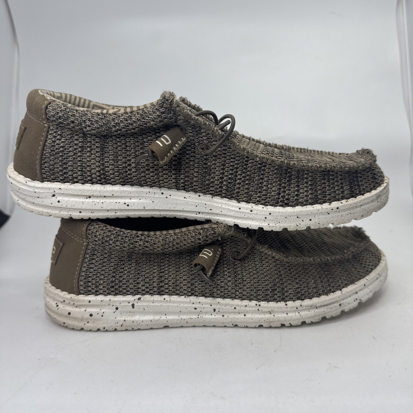 Hey Dude Mens Size 8 Wally Sox Brown Classic Slip On Casual Shoes