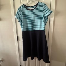 Talbots Womens Blue Striped Dress Size XL Extra Large New