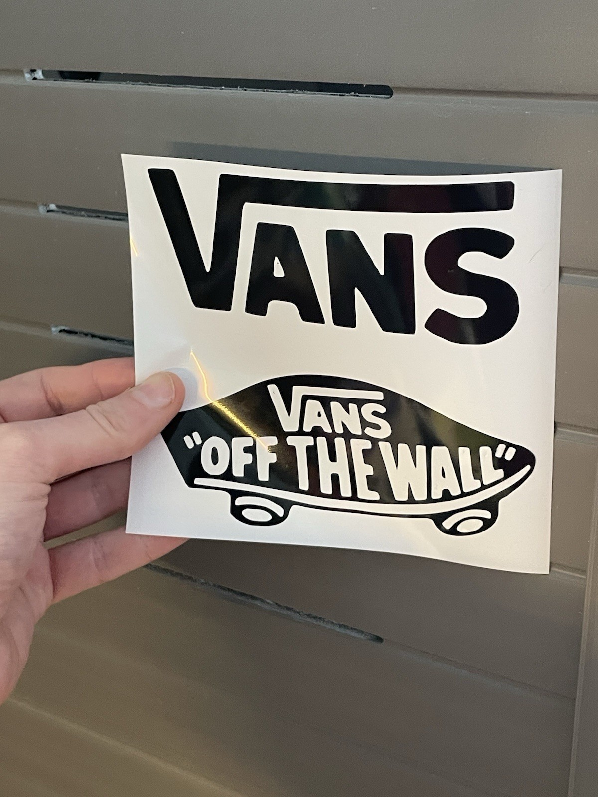 Vans Off The Wall Logo Skateboard Sticker Black Model VANS OFF THE WALL Design