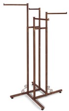 4-Way Clothing Rack with Straight Arms - Boutique Cobblestone
