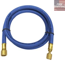 3/8" FL to 1/4" FL Blue Refrigerant Hose - 6' Vacuum Certified & Ultra-Flexible