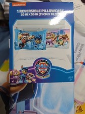2 - Paw Patrol Blue & Pink Reversible Super Soft Microfiber Pillowcase 20" x 30"