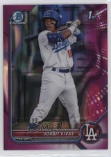 2022 Bowman Chrome Prospects Fuchsia Lava Refractor 140/199 Jorbit Vivas 5i2