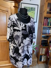 Ulla Popken Selection, Gr.46/48, Schwarz/weiß, Slinkyshirt