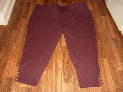 WOMENS TERRA & SKY STRETCH PULL ON CAPRI LADDER LEGGING PANTS SIZE 4X NWT