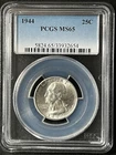 1944  25C Washington Quarter Dollar PCGS MS65  33932654