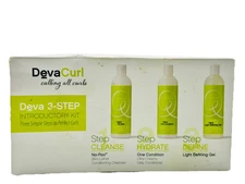 DevaCurl 3-Step Introductory Travel Kit No-Poo-One Condition-Defining Gel-1 Set