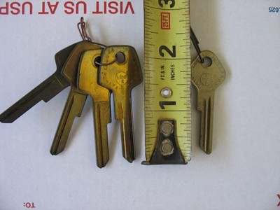 VINTAGE TAYLOR LOCK CO., LOT OF (5-PCS) KEY BLANKS, NOS,VALUE:$$$$$
