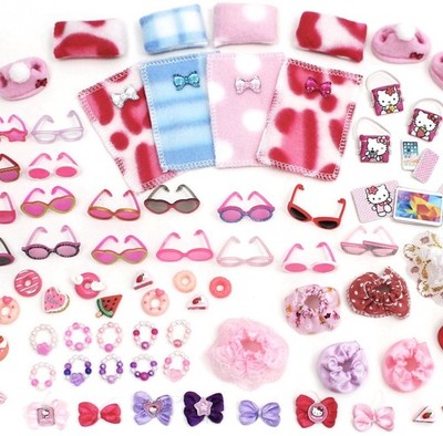 LPS Littlest Pet Shop Zubehör Hello Kitty Motto Röcke Halsketten Schleifen