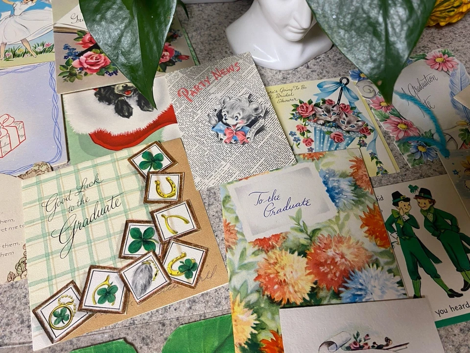 Vintage Greeting Cards Lot Of 31 From 1940s 1950s Foto 4 de 4