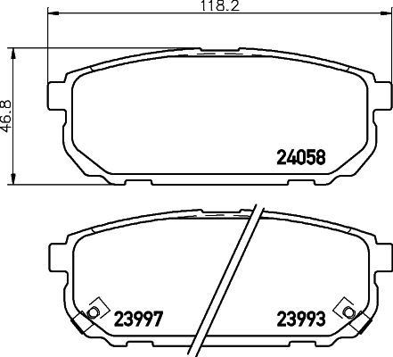 HELLA 8DB 355 010-871 BRAKE PAD SET DISC BRAKE Rear